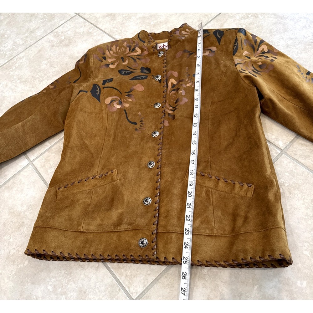 VTG New Char Santa Fe Hand Painted Brown Suede Jacket Sz 8 Cowgirl Boho Western‎ - Picture 5 of 12